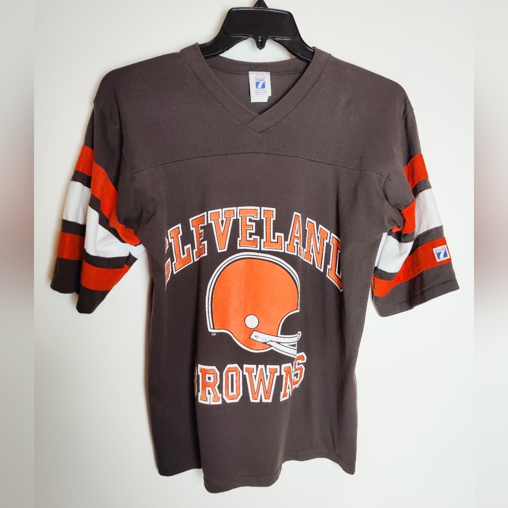VTG 90s Logo 7 Cleveland Browns Graphic Logo T-shirt Jersey, Sz M